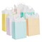 36 Pack Medium Polka Dot Paper Gift Bags with Handles and White Tissue Paper, 6 Pastel Rainbow Colors (10 x 8 x 4 In)
